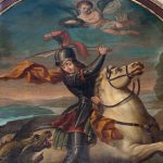 La pala sopra l'altare maggiore dedicata a San Giorgio La pala sopra l'altare maggiore dedicata a San Giorgio